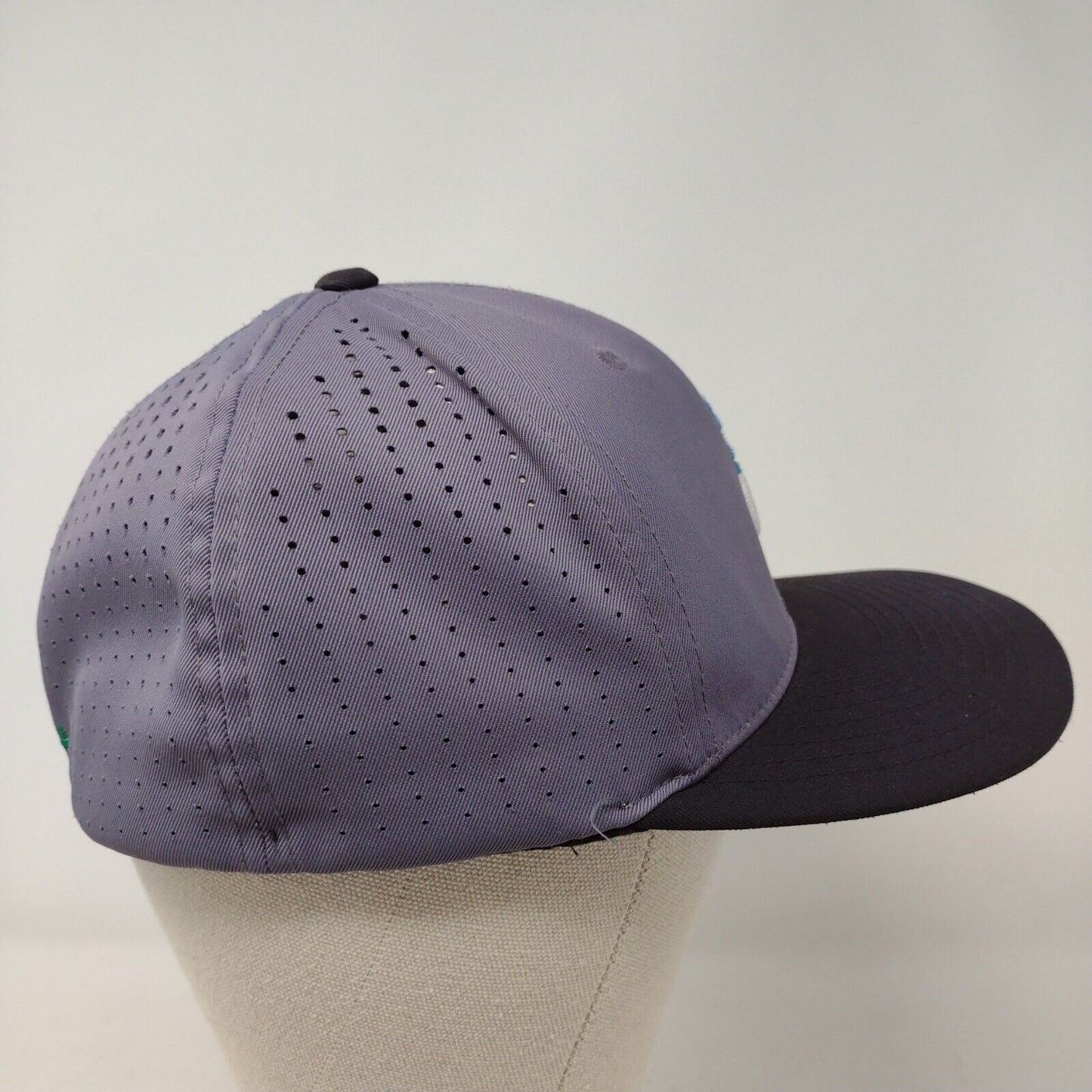 Ignite Fitted Hat Gray S-M Embroidered Flexfit Laser Cut Perforated