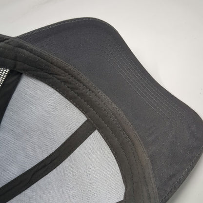 Otto Trucker Hat Gray OSFM Rome Station Oregon Leather Patch Adjustable Mesh Cap