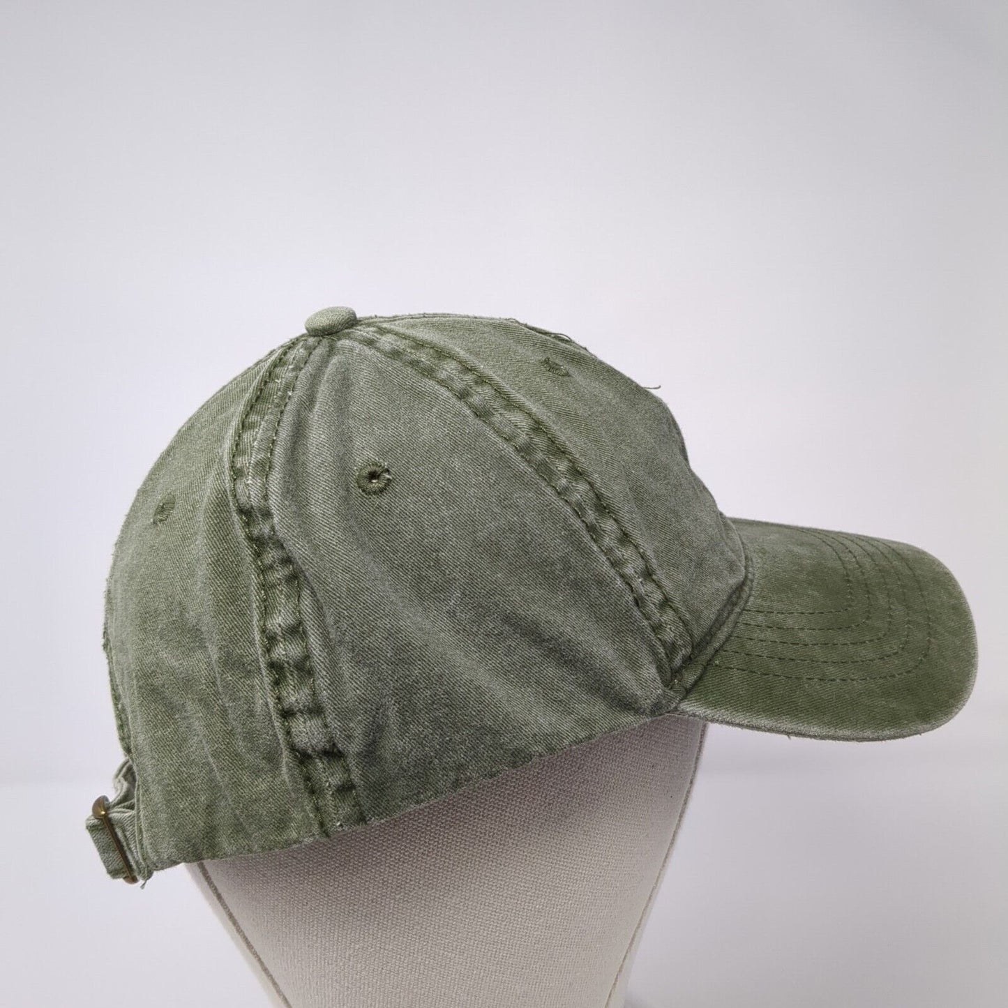 Unbranded Slideback Hat Green One Size Solid 6 Panel Vent Holes Blank