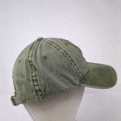 Unbranded Slideback Hat Green One Size Solid 6 Panel Vent Holes Blank