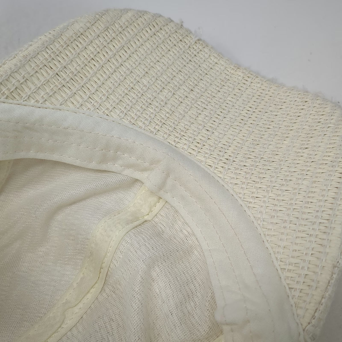 Sonoma Baseball Cap Beige One Size Slideback Woven Straw Frayed Brim Hat Blank
