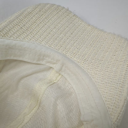 Sonoma Baseball Cap Beige One Size Slideback Woven Straw Frayed Brim Hat Blank