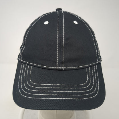 Unbranded Strapback Baseball Cap Black One Size Adjustable 6 Panel Blank