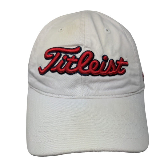 #1 Titleist FJ Pro V1 Slideback Hat White One Size Embroidered Adjustable