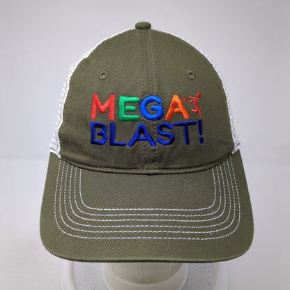 Mega Blast Strapback Trucker Hat Green One Size Adjustable Mesh Back District