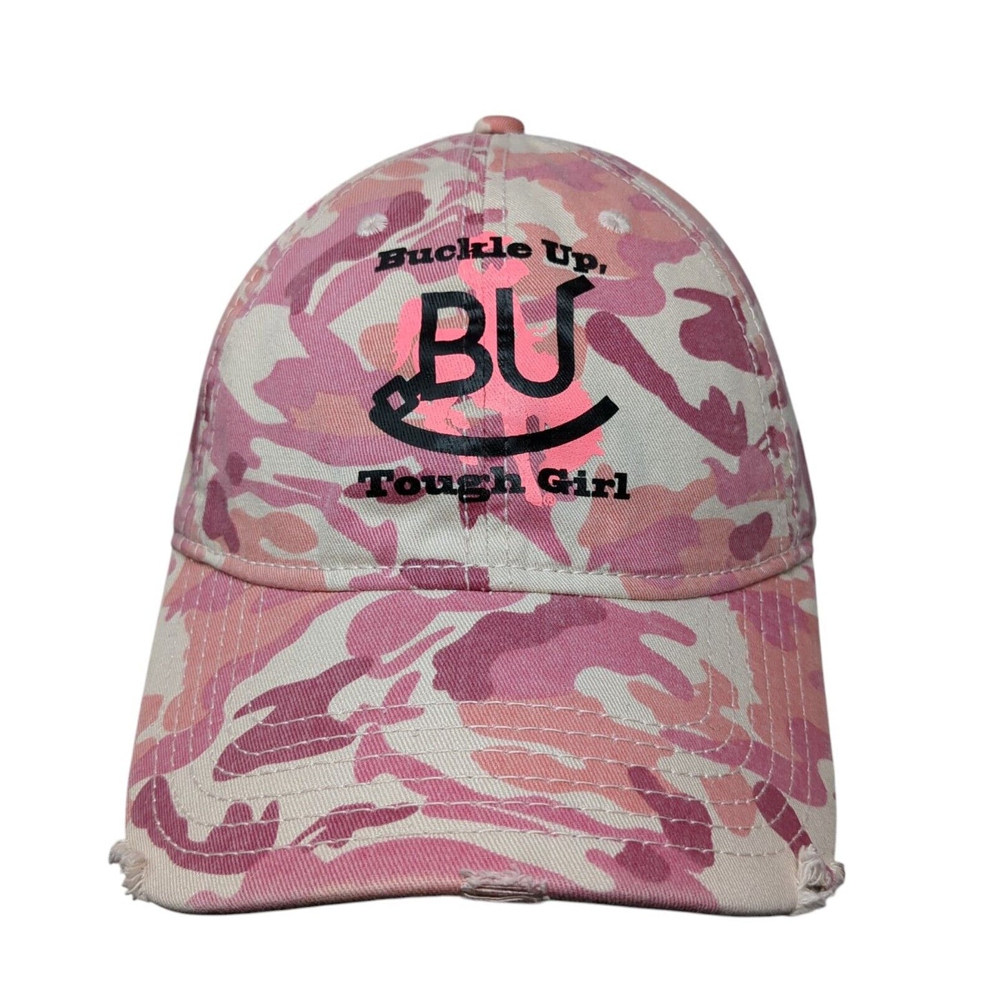 Buckle Up Tough Girl Strapback Hat Camouflage OSFM Adjustable Otto