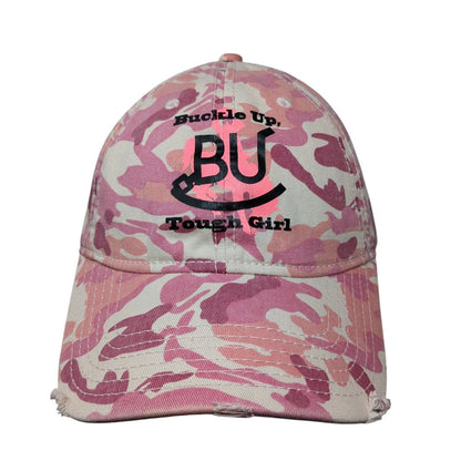 Buckle Up Tough Girl Strapback Hat Camouflage OSFM Adjustable Otto