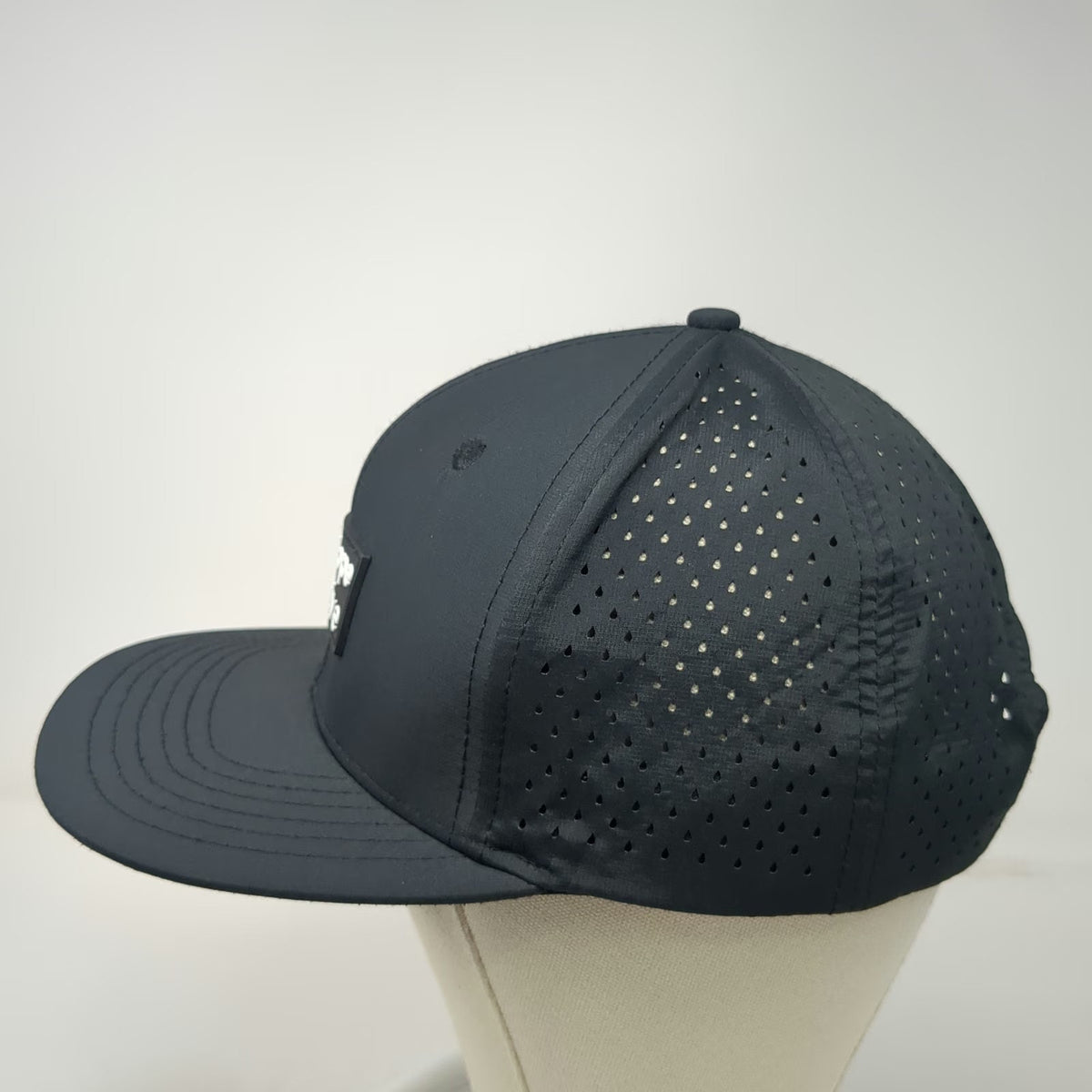Jackalope Trucker Hat Black One Size Laser Perforated Mesh Snapback Rubber Patch