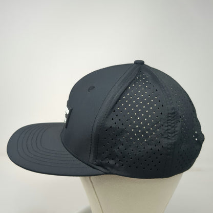 Jackalope Trucker Hat Black One Size Laser Perforated Mesh Snapback Rubber Patch