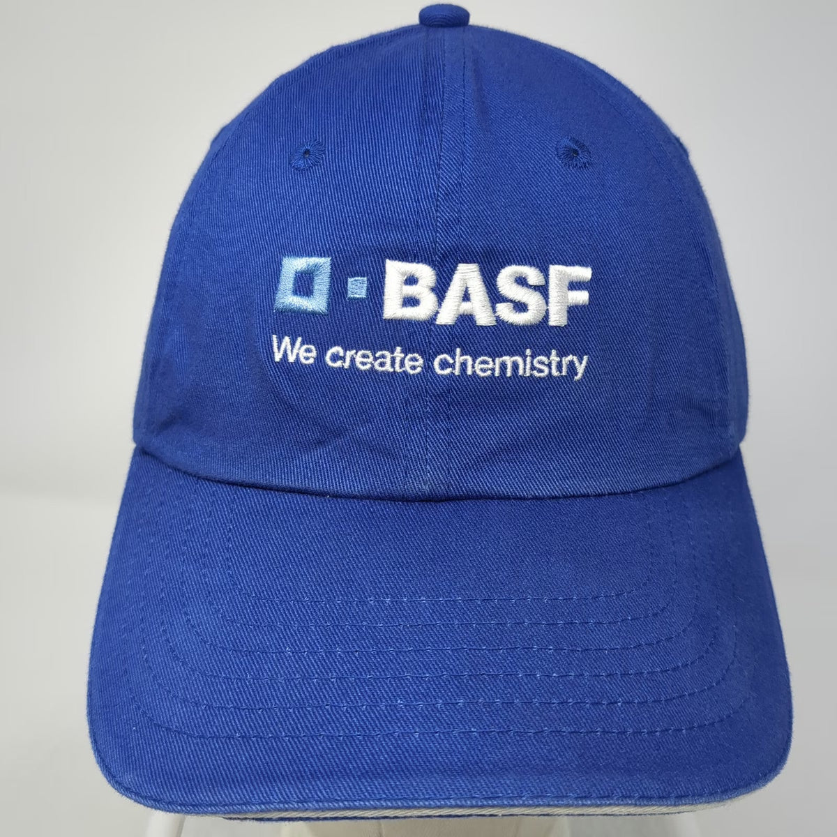 K-Products Baseball Cap Blue One Size BASF We Create Chemistry Slideback Hat