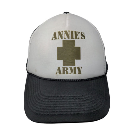 Annie's Army Snapback Trucker Hat Black OSFM Adjustable Mesh Back Rope Otto