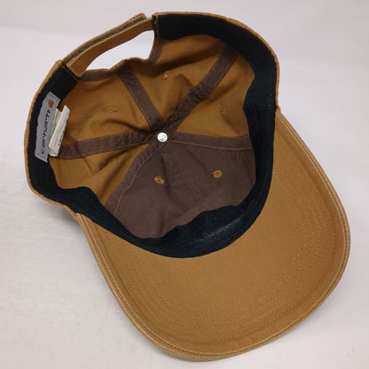 Carhartt Brown Baseball Cap OS Logo Patch Adjustable Canvas Strapback Hat