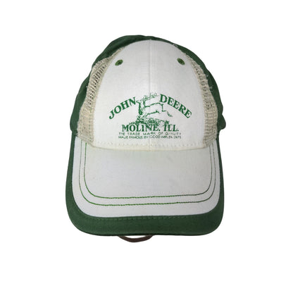 Retro John Deere Moline Ill Fitted Hat Green White Perfect Fit OSFM