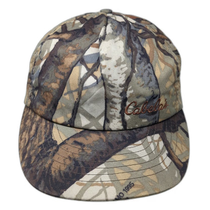 Cabela's 5 Panel Green Camo Snapback Hat One Size Made in USA Hunting Fishing