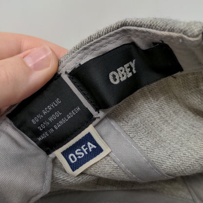 OBEY Posse Snapback Hat Gray OSFA Embroidered Vent Holes Colorblock