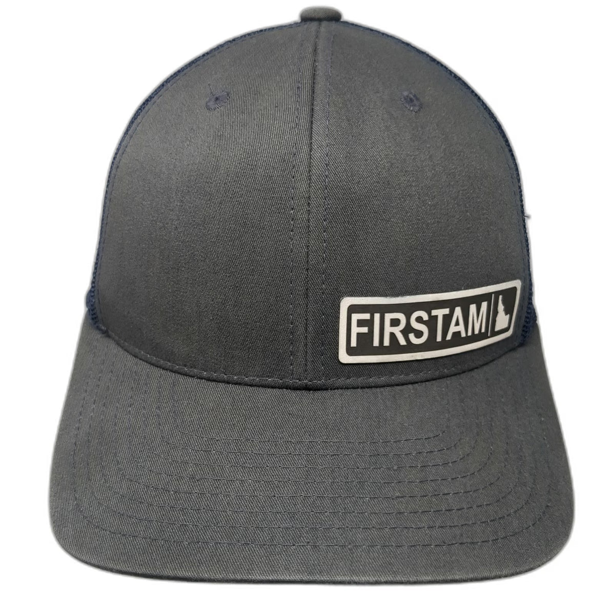 Yupoong Trucker Hat Gray Blue One Size Firstam Idaho State Patch Mesh Snapback