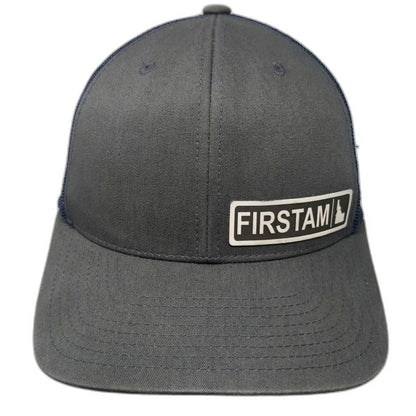 Yupoong Trucker Hat Gray Blue One Size Firstam Idaho State Patch Mesh Snapback