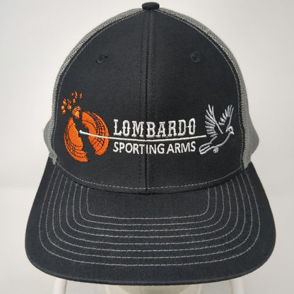 Richardson Trucker Hat Black Gray One Size Lombardo Sporting Arms Snapback Mesh