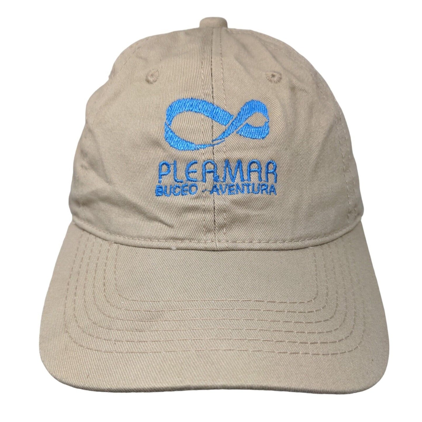 Pleamar Buceo Aventura Slideback Hat Tan One Size Embroidered Adjustable