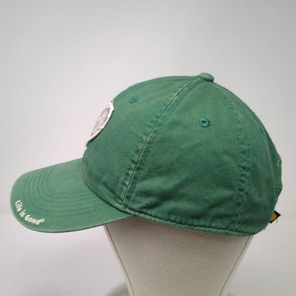 Life is Good Baseball Cap Green One Size Heart Patch Distressed Slideback Hat
