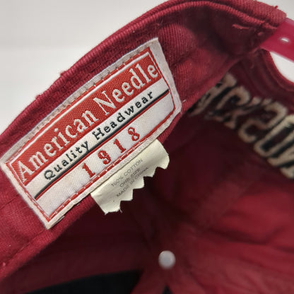 American Needle Snapback Hat Red One Size Jackson Hole Wyoming Distressed Bison
