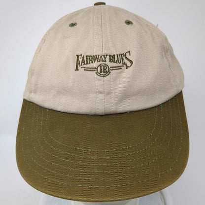 Fairway Blues Baseball Cap Beige Brown One Size Strapback Green Underbrim Golf