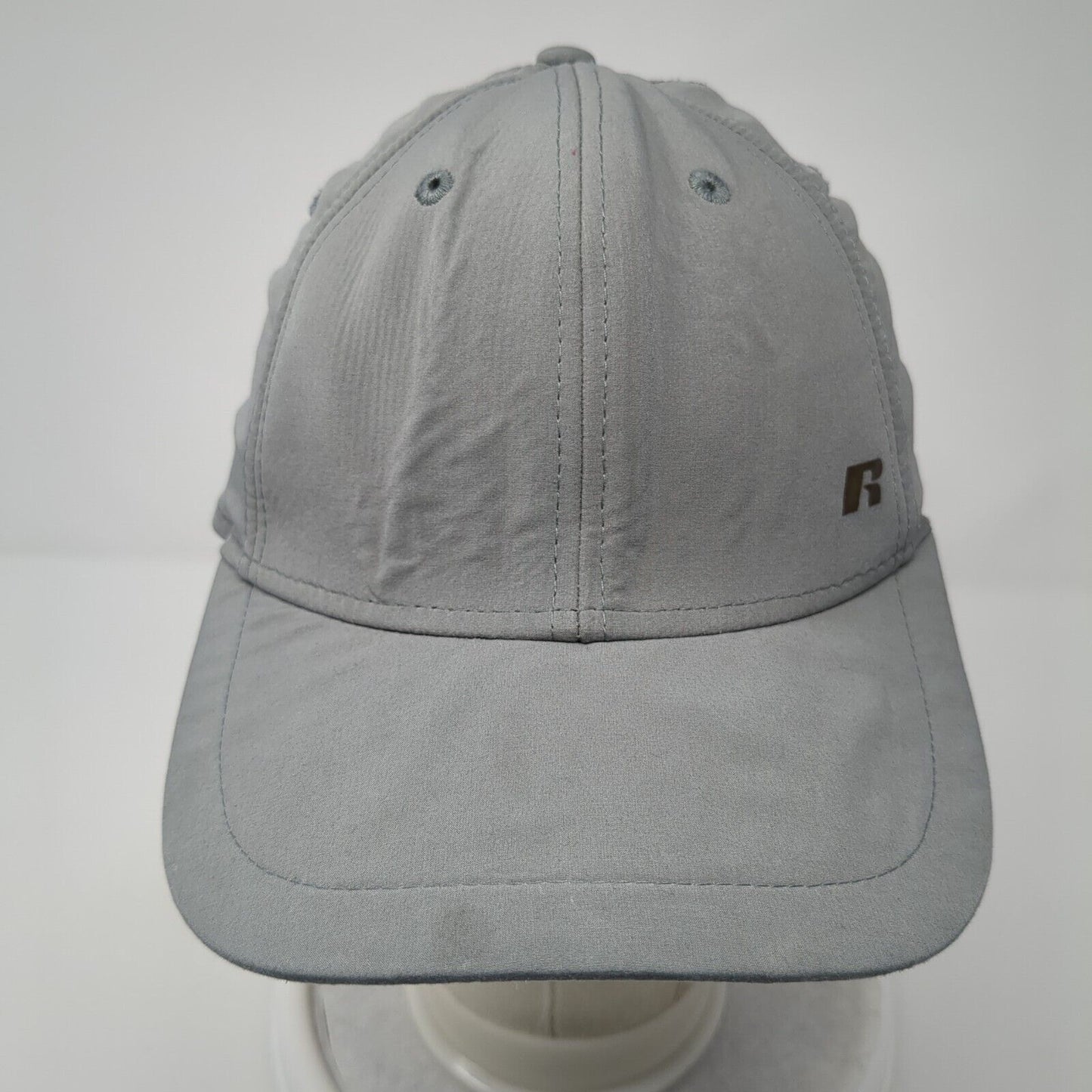 Russell Fitted Hat Gray Size L/XL Lightweight Vented Holes 6 Panel Blank