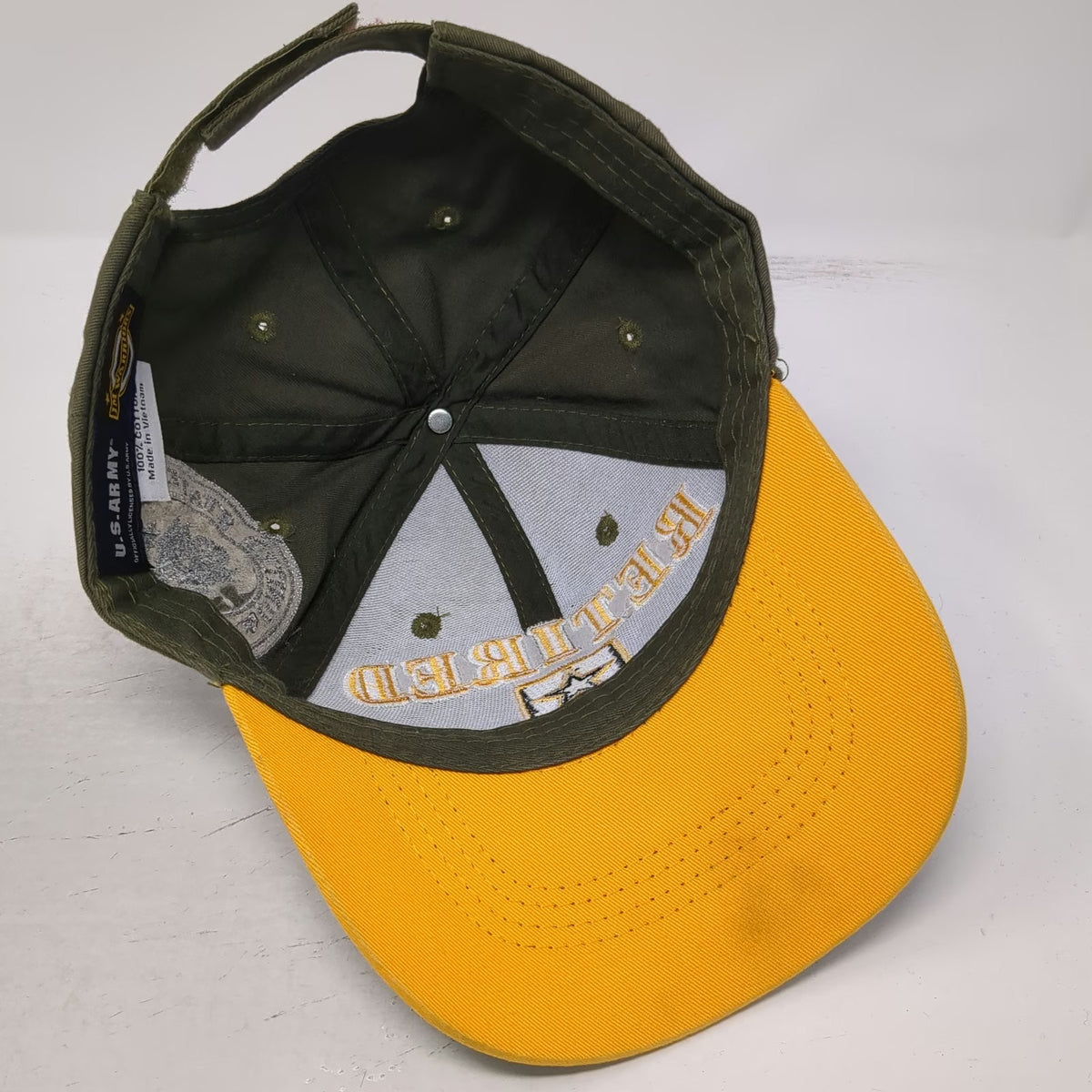 JM Warriors U.S. Army Retired Baseball Cap Green OSFM Side Seal Strapback Hat
