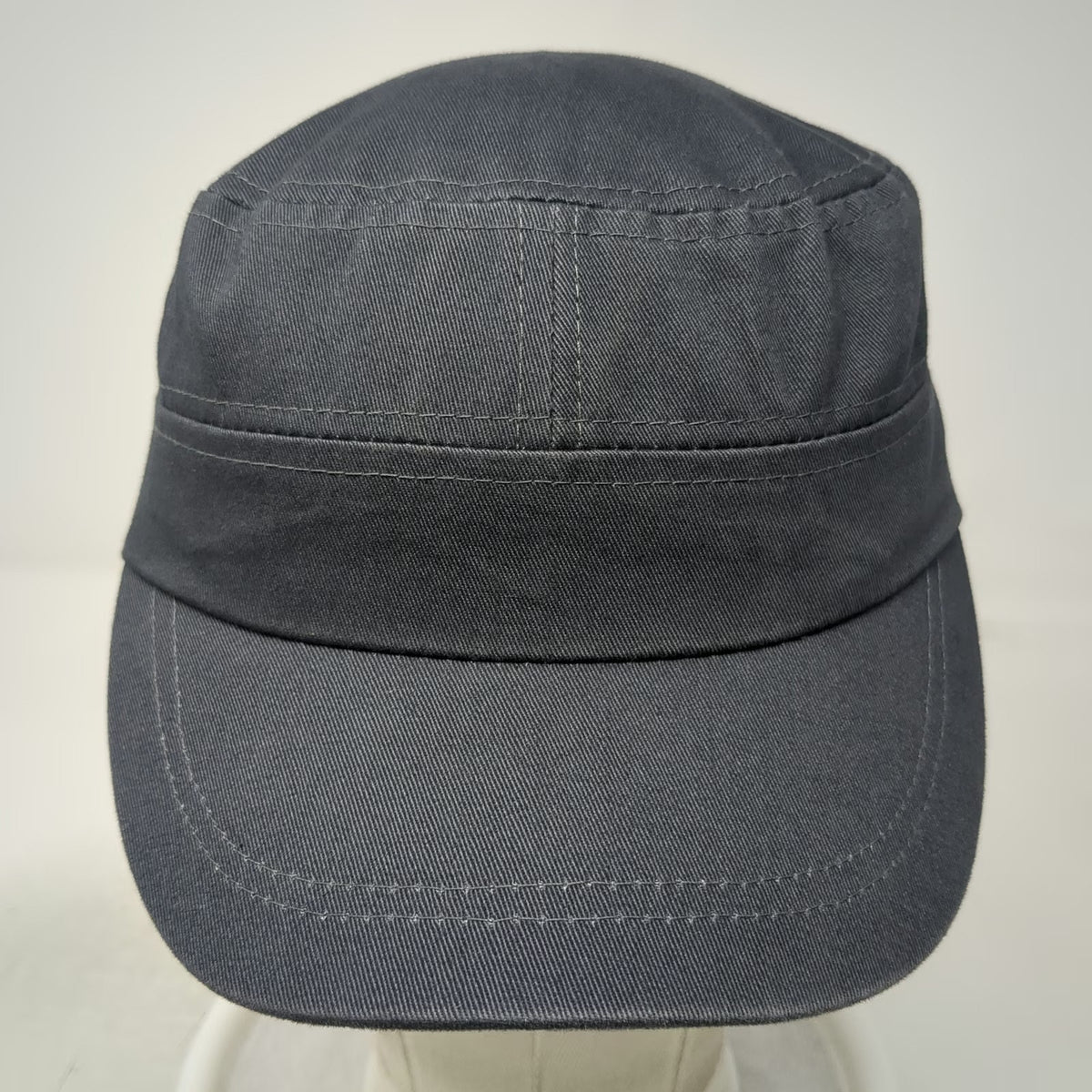 Army Cap Gray Hat One Size Strapback Cotton Solid Plain Military Cadet Style