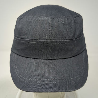 Army Cap Gray Hat One Size Strapback Cotton Solid Plain Military Cadet Style