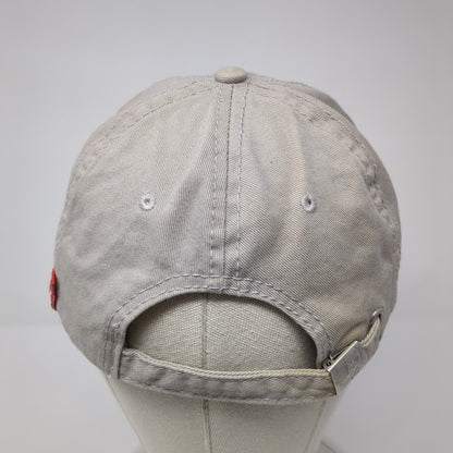 Amsterdam Slideback Hat Tan One Size Adjustable Embroidered Distressed Fox Head