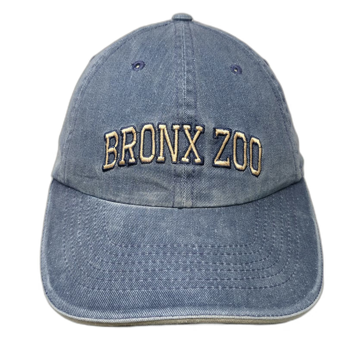Baseball Cap Blue One Size Bronx Zoo Embroidered Denim Strapback Hat Souvenir