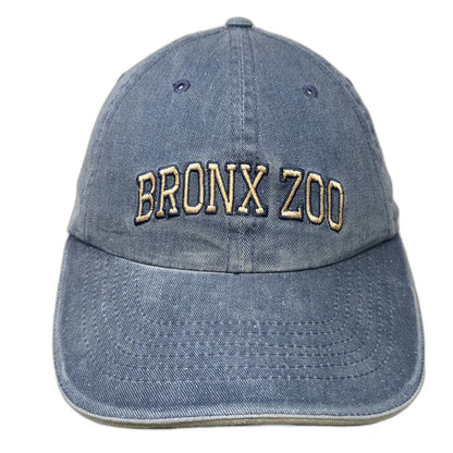 Baseball Cap Blue One Size Bronx Zoo Embroidered Denim Strapback Hat Souvenir
