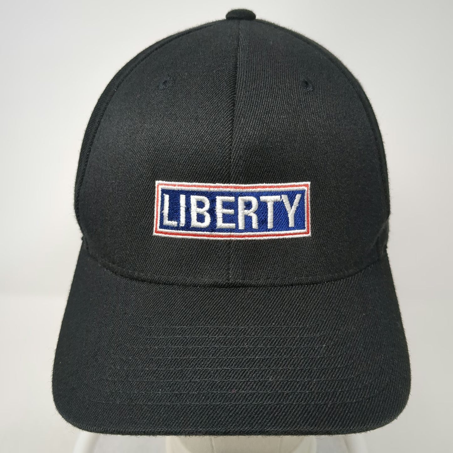 Port Authority Baseball Cap Black XL Liberty Logo Flexfit Wool Blend Hat