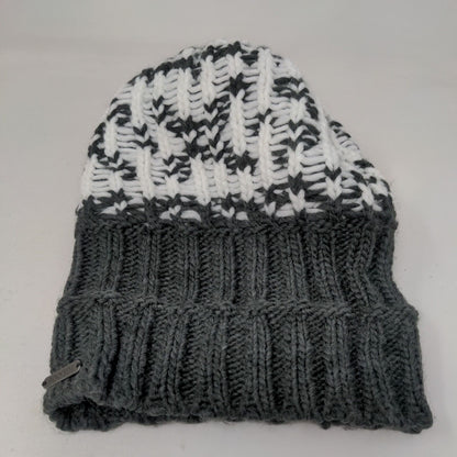 Igloos Ladies Beanie Hat Gray One Size Stretch Hand Knitted Pom Pom Blank