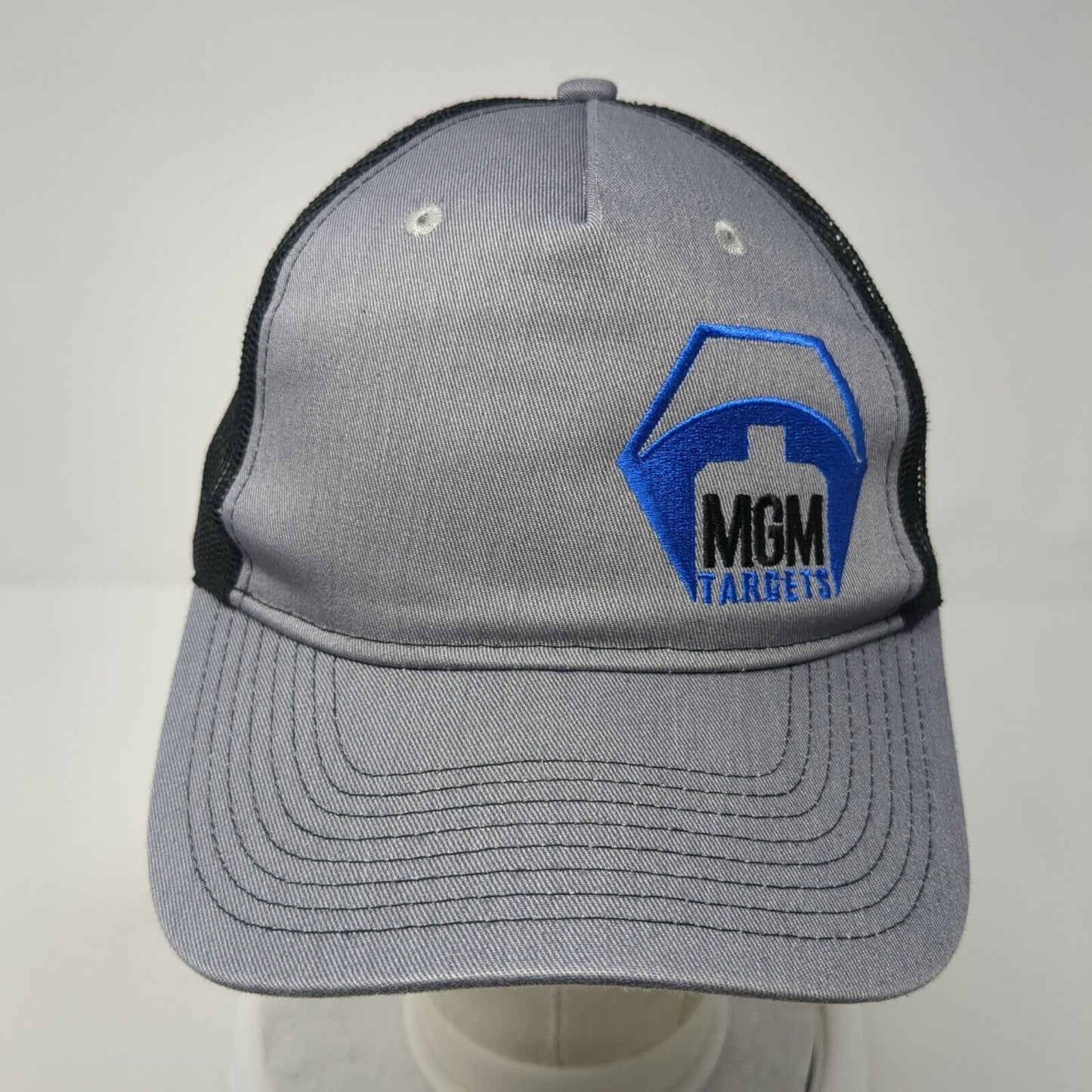 MGM Targets Snapback Trucker Hat Gray OS Adjustable Mesh Back Port Authority