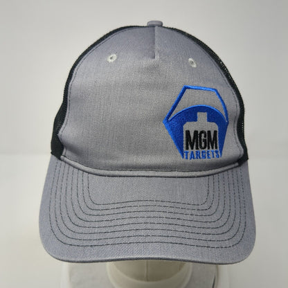 MGM Targets Snapback Trucker Hat Gray OS Adjustable Mesh Back Port Authority
