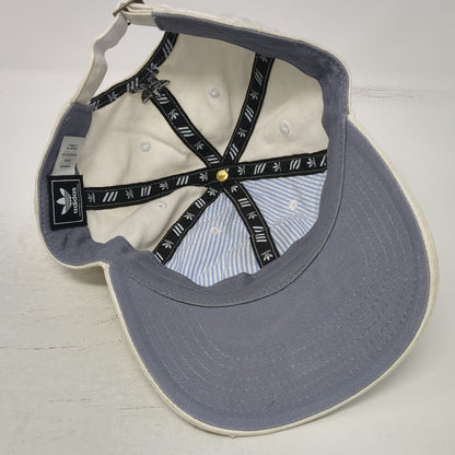 Adidas Trefoil Logo Baseball Cap White One Size Slideback Cotton Pinstripe Hat