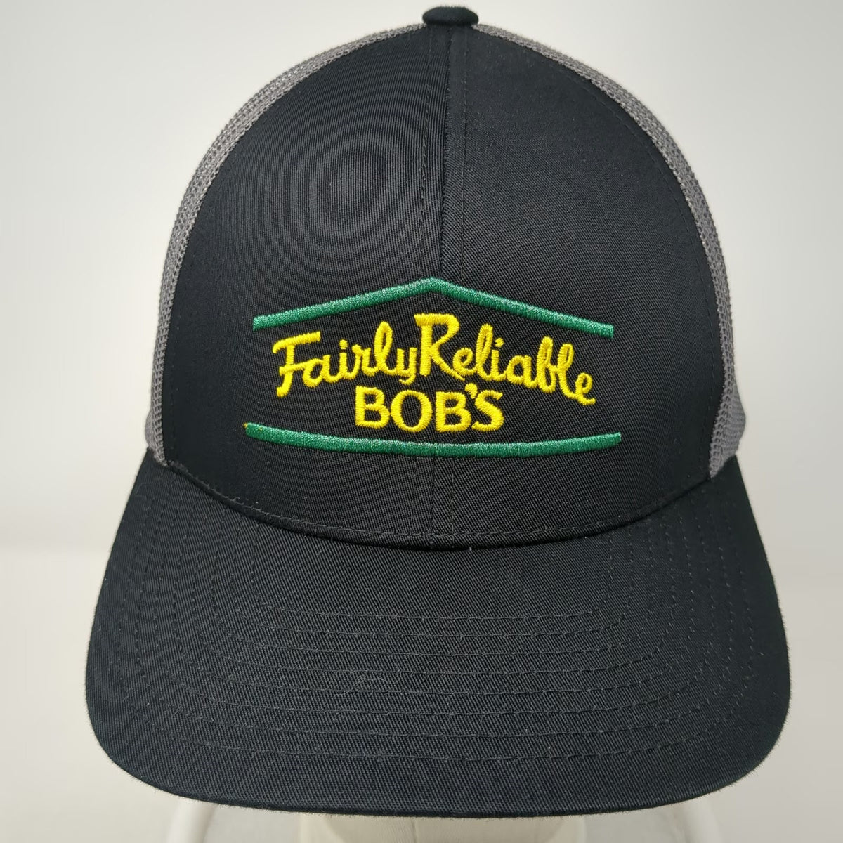 Pacific Headwear Trucker Hat Black One Size Mesh Back Snapback Embroidered Logo