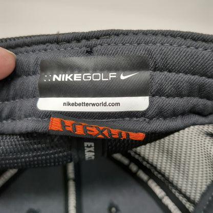 Nike Baseball Cap Black One Size Fitted Mesh Back Swoosh Structured Golf Hat