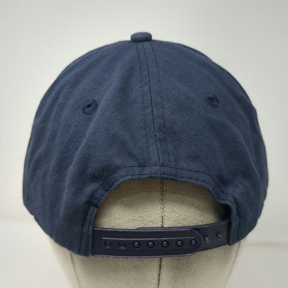 Crosby Hop Farm 5 Panel Blue One Size Hat Green Rope Leather Patch Snapback Brim