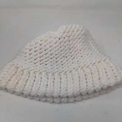 Grandma Bonnie Tender Loving Care Women's Knit Beanie Hat White Flower Accent