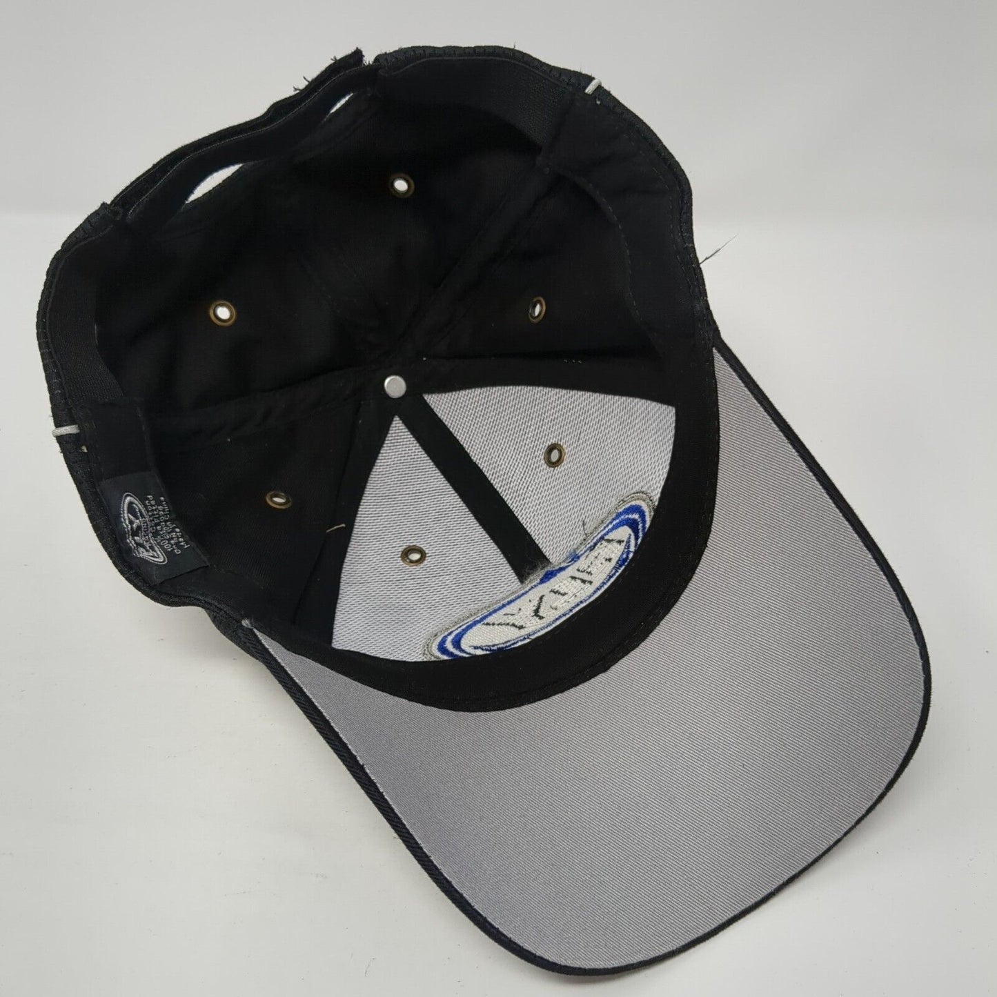 Fly Racing Strapback Hat Black One Size Embroidered Vent Holes Piping