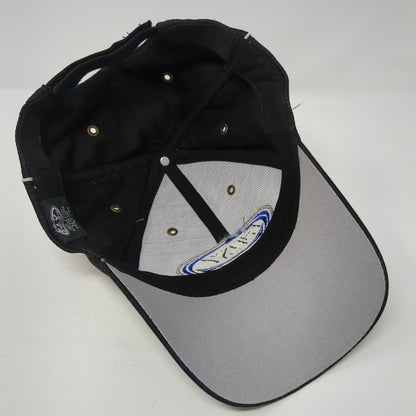 Fly Racing Strapback Hat Black One Size Embroidered Vent Holes Piping