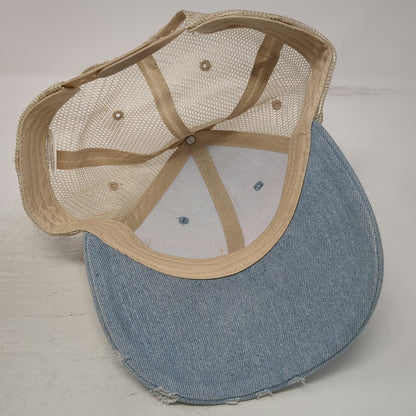 Trucker Hat Blue One Size Snapback Mesh Try That In A Small Town Leather Patch