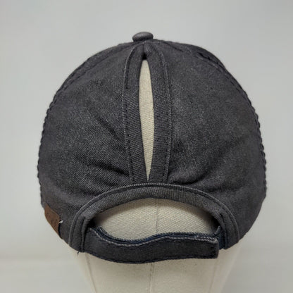 C.C Exclusives Strapback Hat Ponytail Gray One Size Adjustable Blank