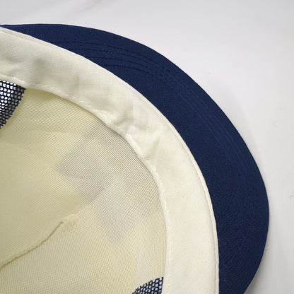 Pozzi Wood Windows Doors Trucker Hat Blue White Mesh Back Snapback USA Vintage