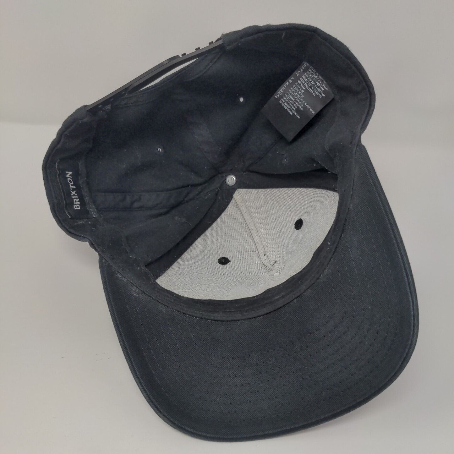 Brixton Patch Snapback Hat Black OSFA Adjustable Solid Vent Holes