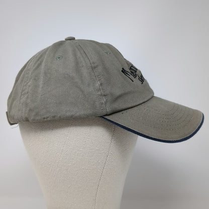 Mountain Boy Sledworks Baseball Cap Brown One Size Strapback Hat Blue Trim Sewn