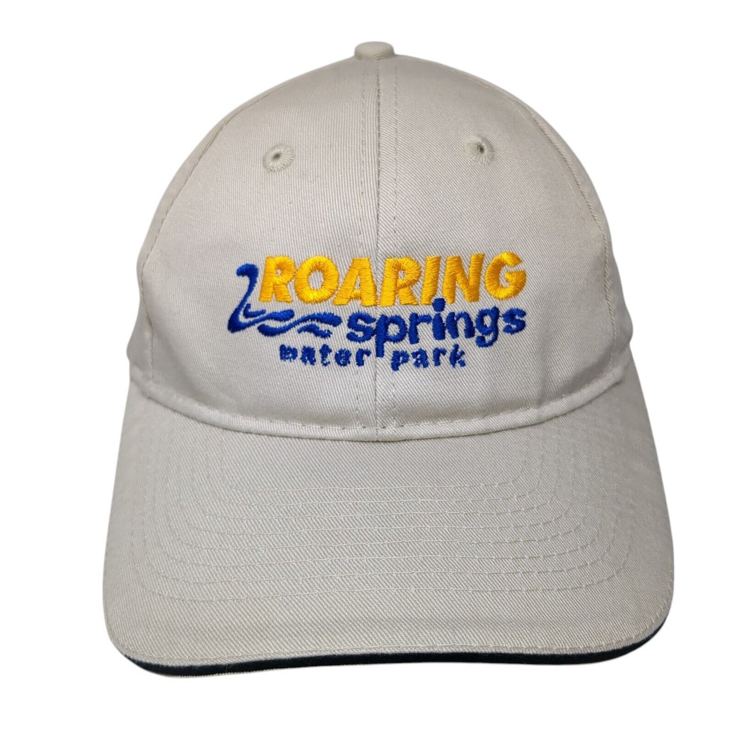 Roaring Springs Water Park Strapback Hat Tan OSFA Embroidered 6 Panel